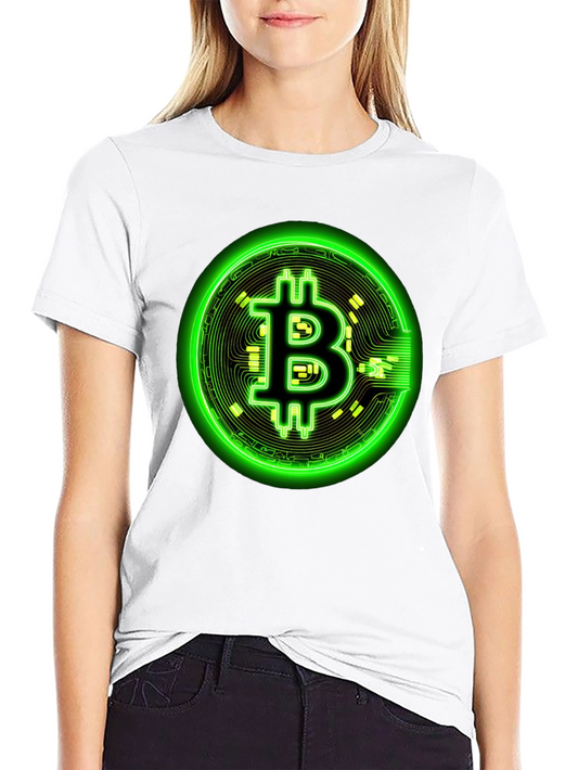 Bitcoin Neon Graphic Black T-Shirt
