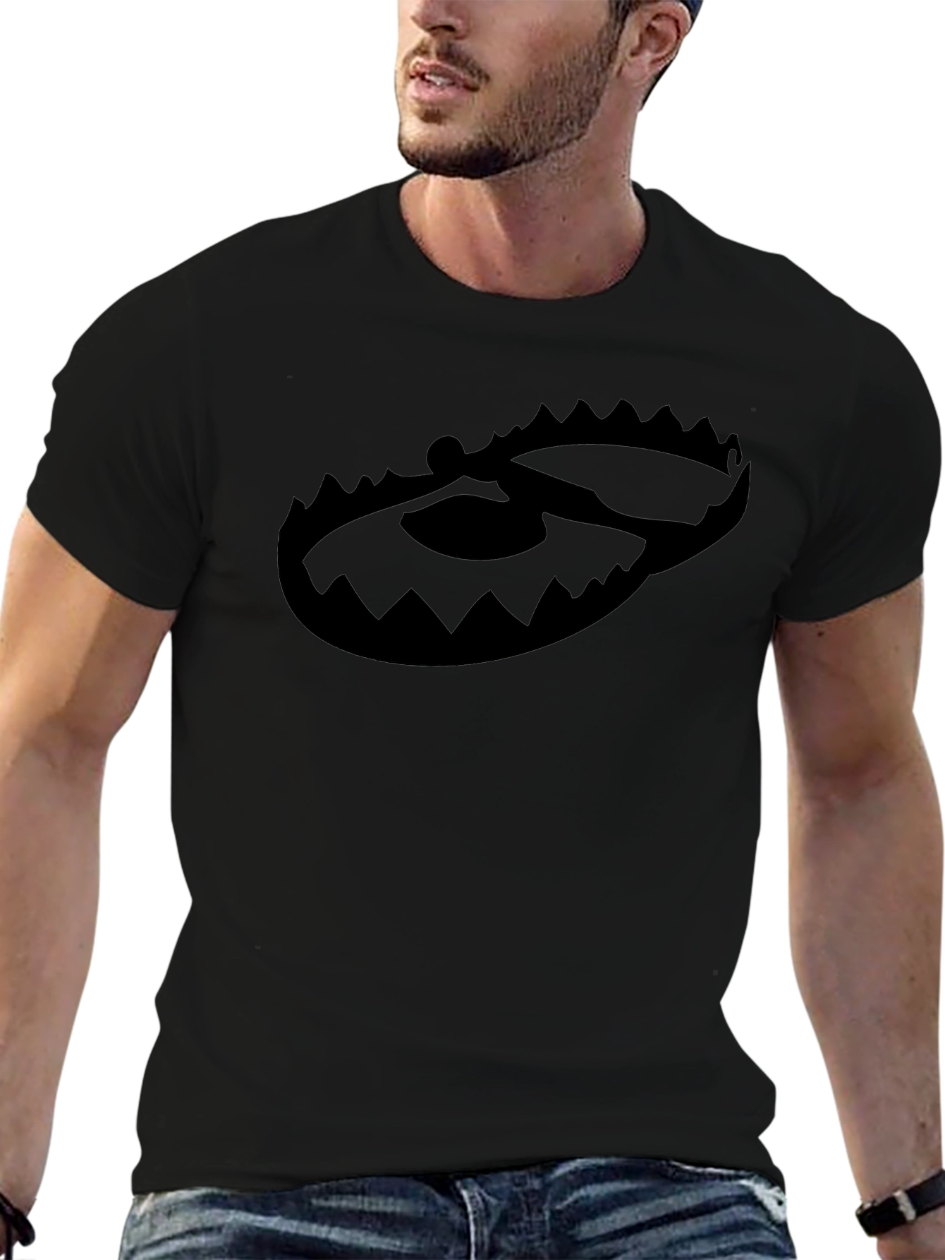 Black Graphic Tee - Bear Trap Design