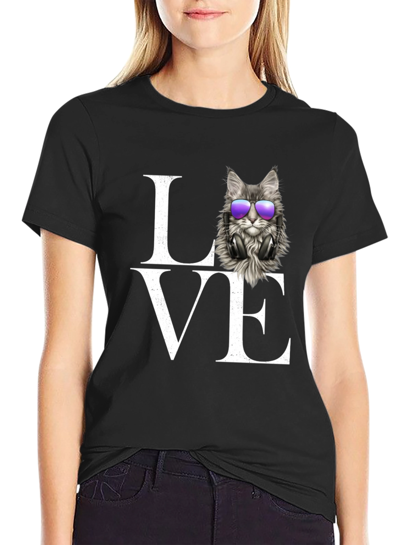 Cool Cat DJ Graphic T-Shirt