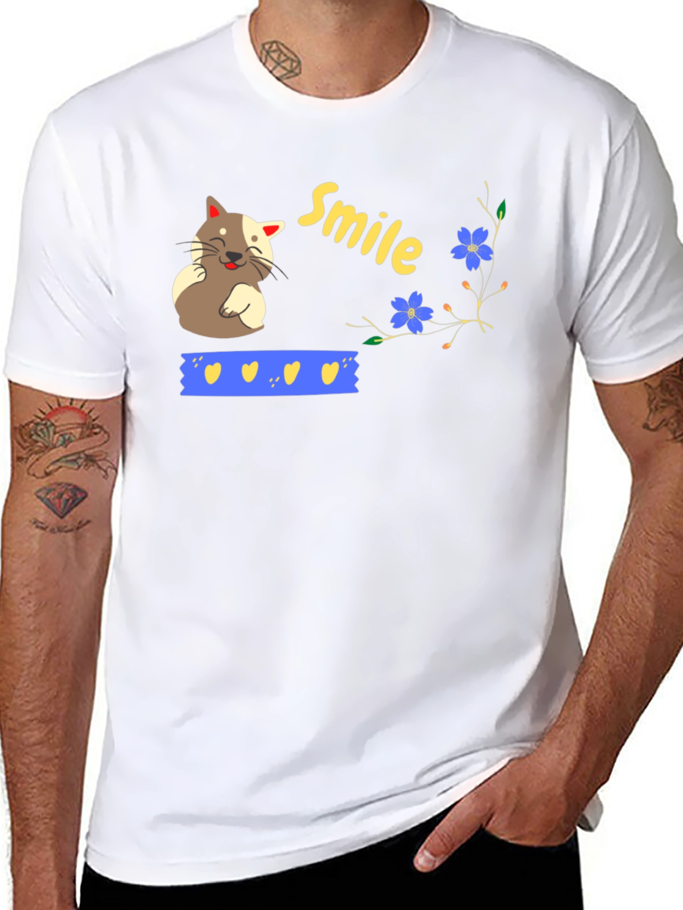 Cute Cat Smile Graphic T-Shirt