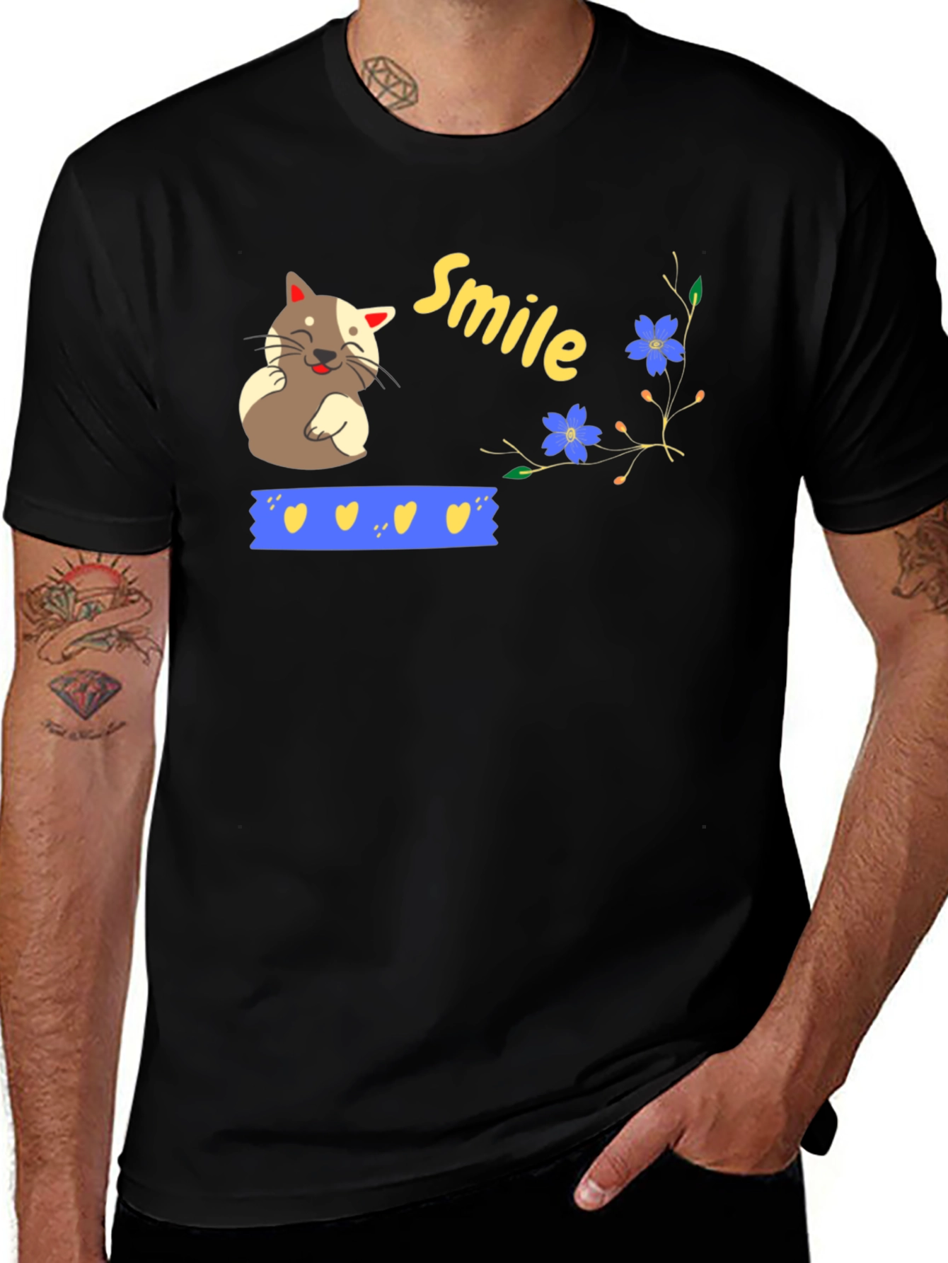 Cute Cat Smile Graphic T-Shirt