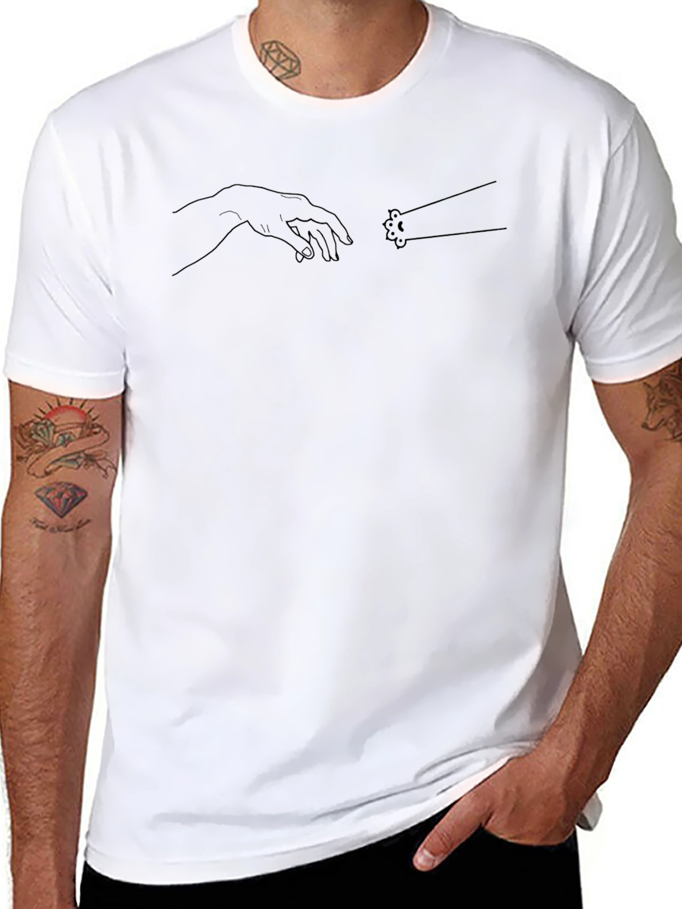 Creation of Cat Michelangelo Style T-Shirt