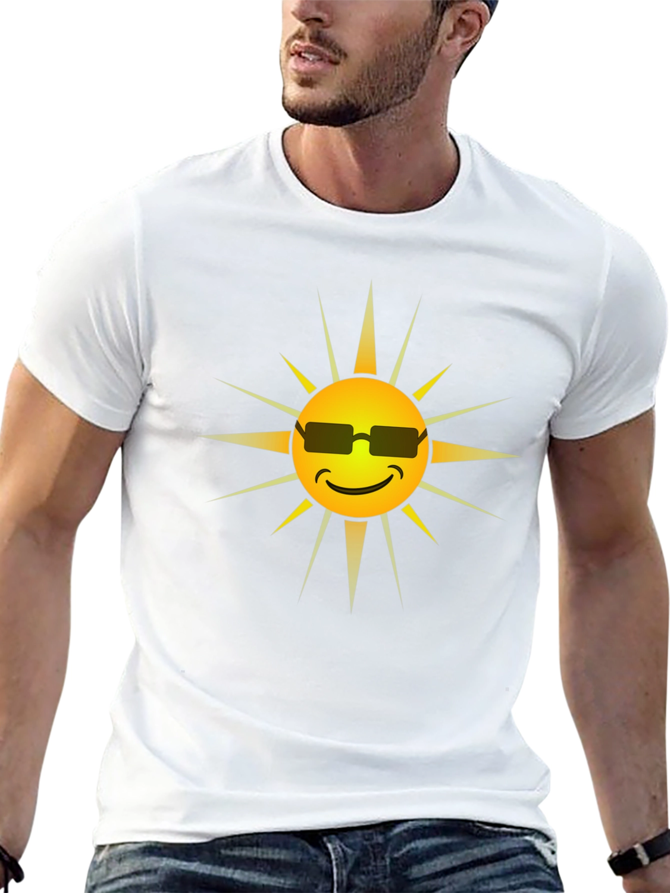 Cool Sun Graphic Tee - Black Cotton Shirt