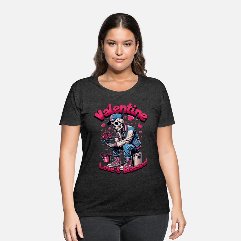 Valentine Skeleton Love & Blessed Streetwear Desig