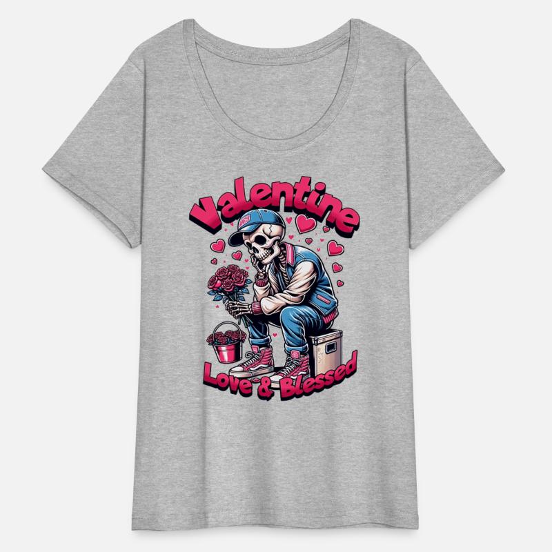 Valentine Skeleton Love & Blessed Streetwear Desig