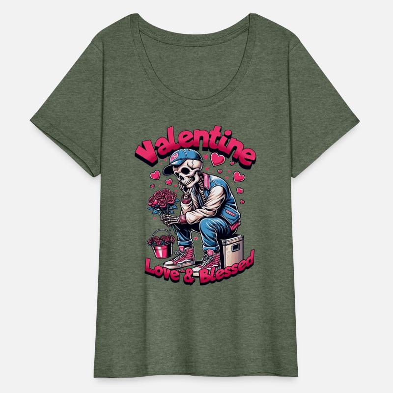 Valentine Skeleton Love & Blessed Streetwear Desig