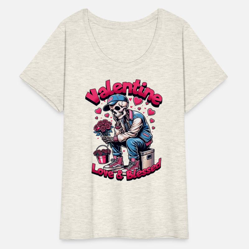 Valentine Skeleton Love & Blessed Streetwear Desig