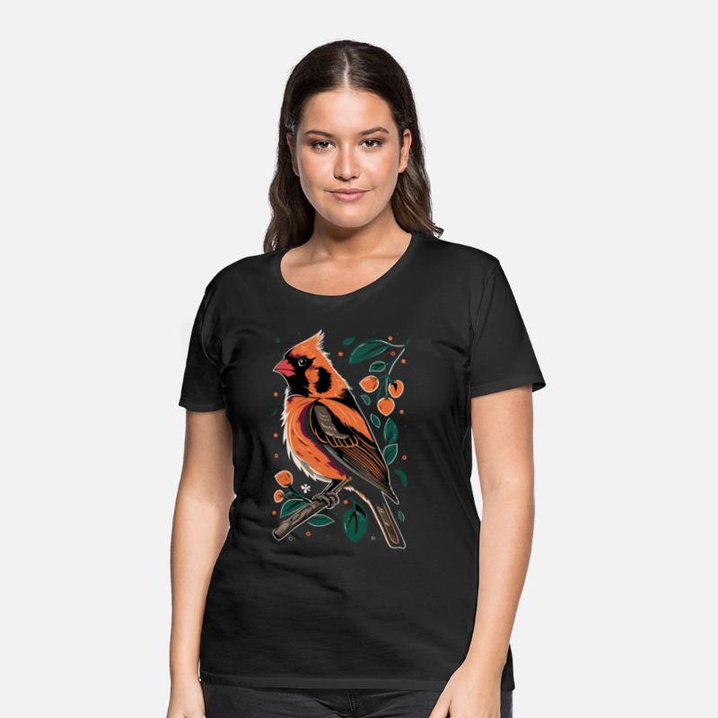 Vibrant Cardinal Perched on orange berries