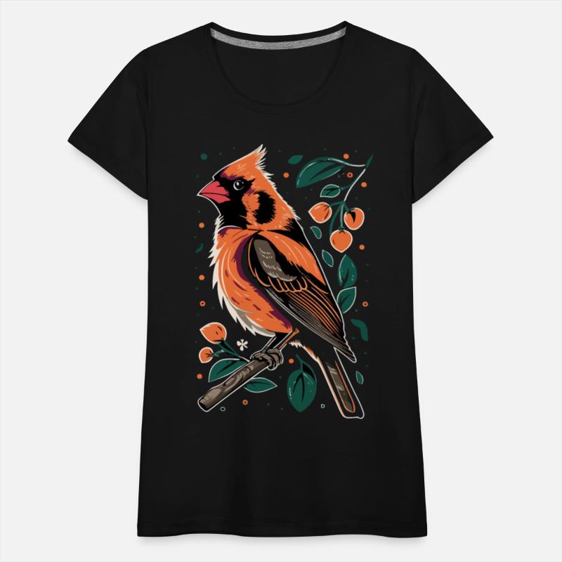 Vibrant Cardinal Perched on orange berries