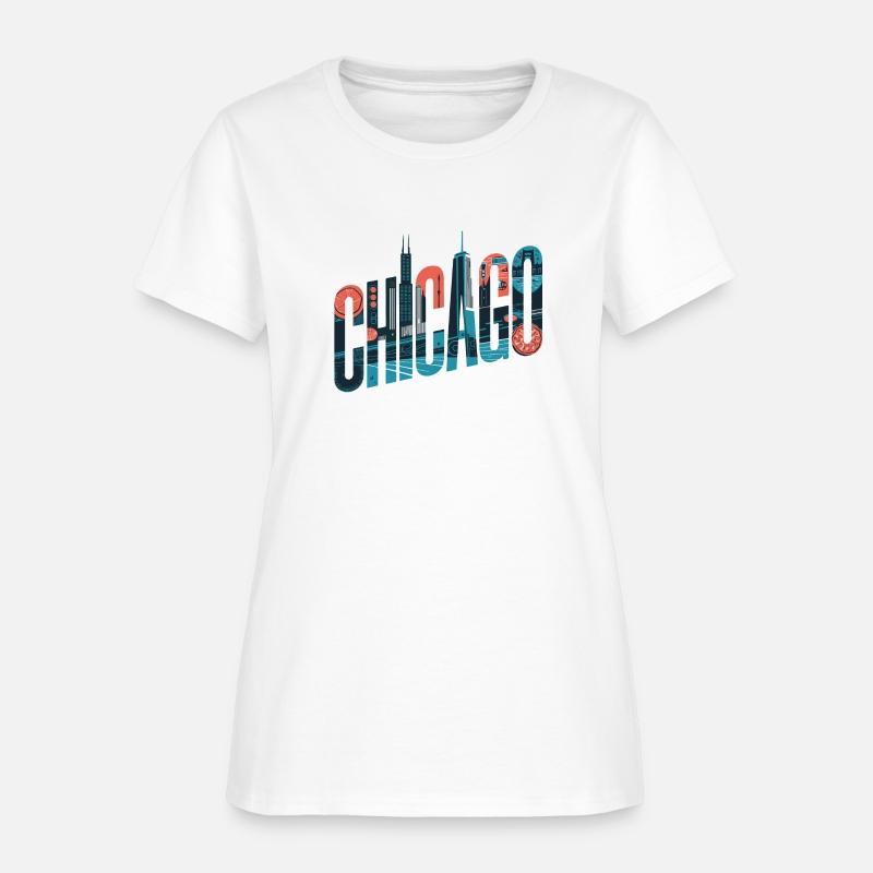 Vibrant Chicago Skyline Typography Art Design