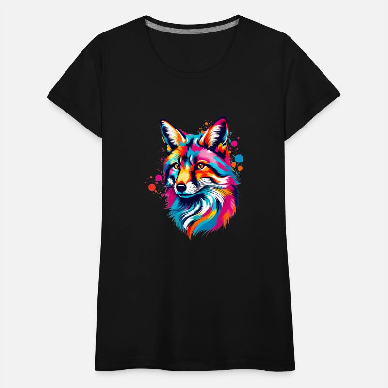 Vibrant Ink Splatter Fox Pop Art, Colorful