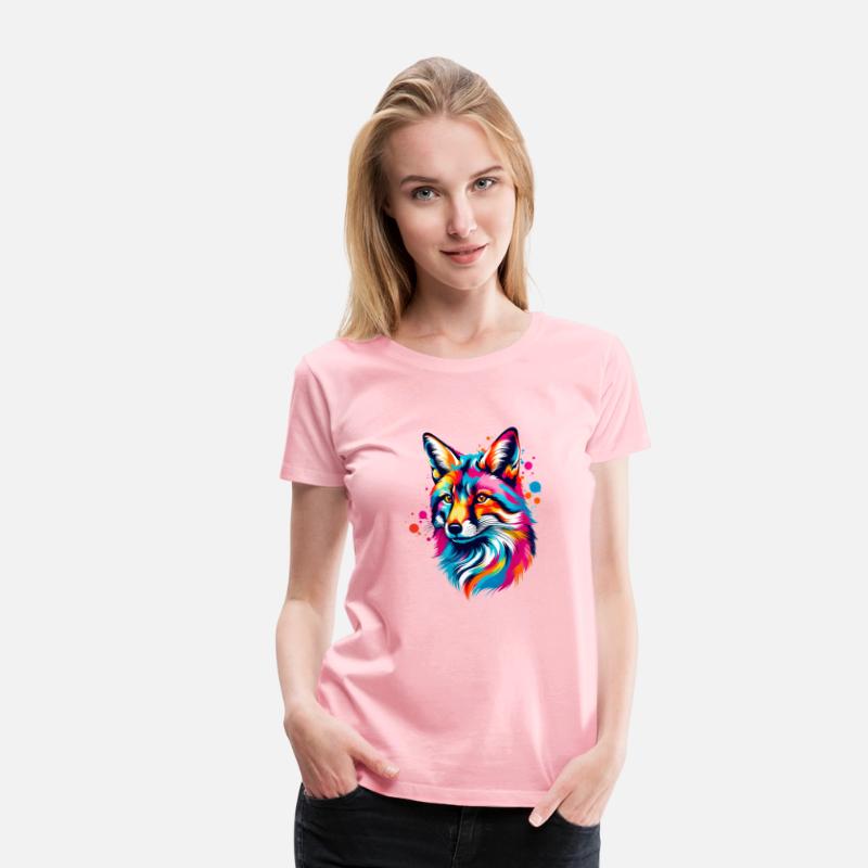Vibrant Ink Splatter Fox Pop Art, Colorful