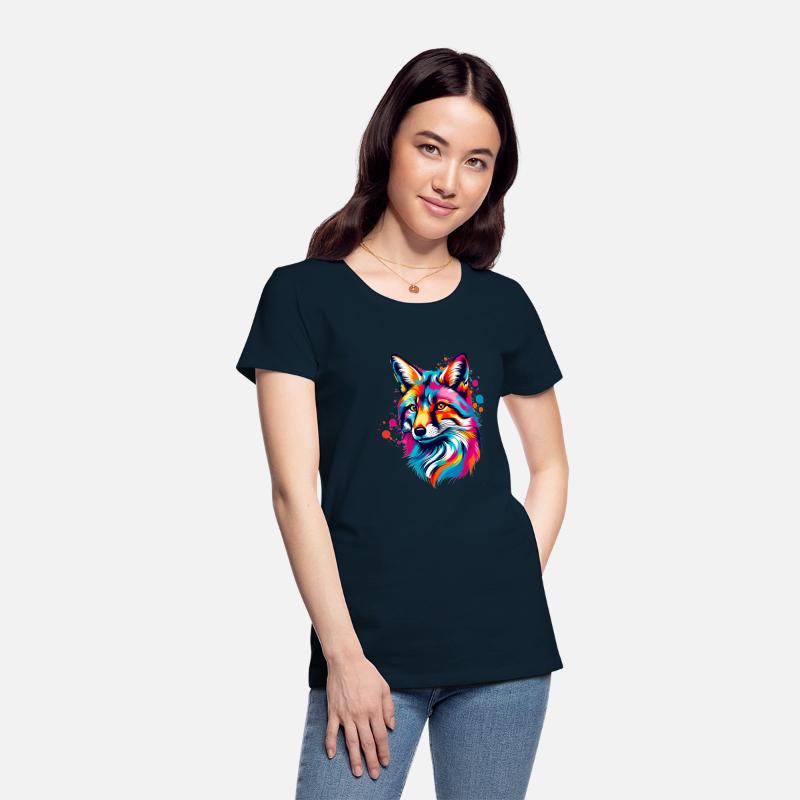 Vibrant Ink Splatter Fox Pop Art, Colorful