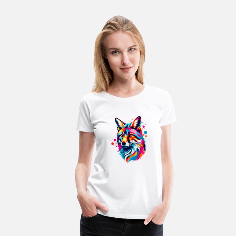 Vibrant Ink Splatter Fox Pop Art, Colorful