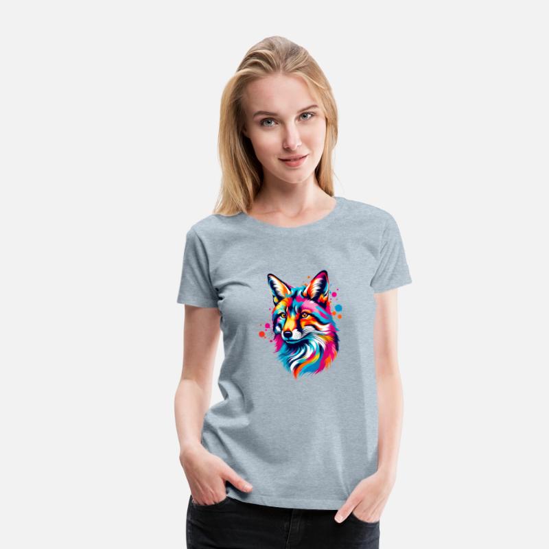 Vibrant Ink Splatter Fox Pop Art, Colorful