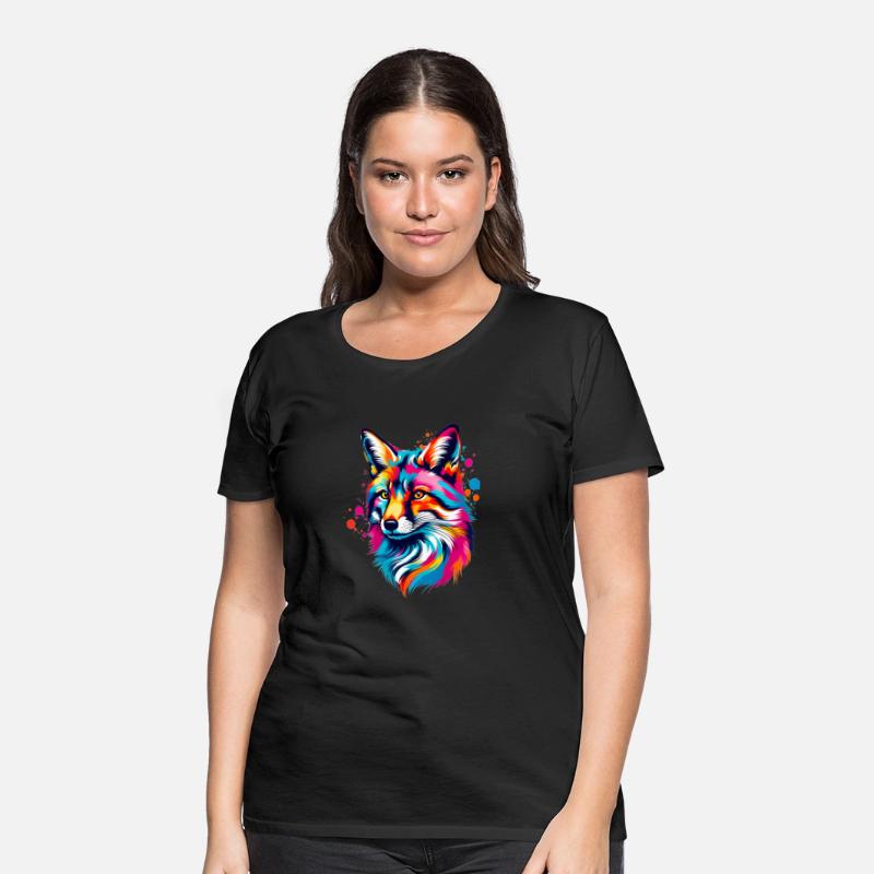 Vibrant Ink Splatter Fox Pop Art, Colorful