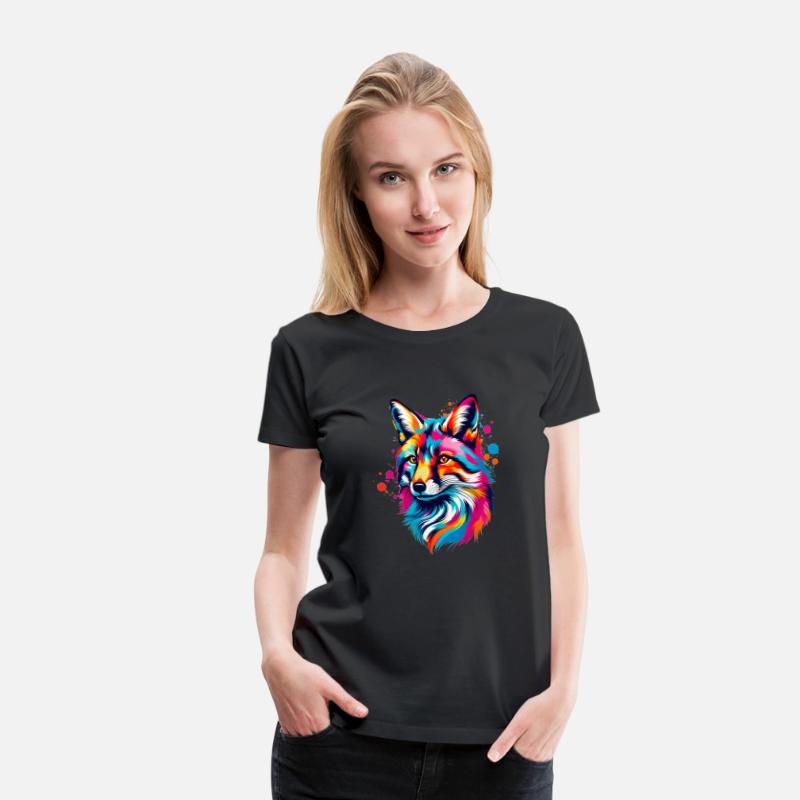 Vibrant Ink Splatter Fox Pop Art, Colorful