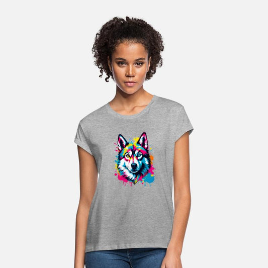 Vibrant Ink Splatter Husky Pop Art, Colorful