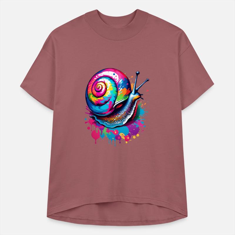 Vibrant Ink Splatter Snail Pop Art, Colorful