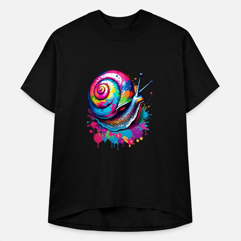 Vibrant Ink Splatter Snail Pop Art, Colorful