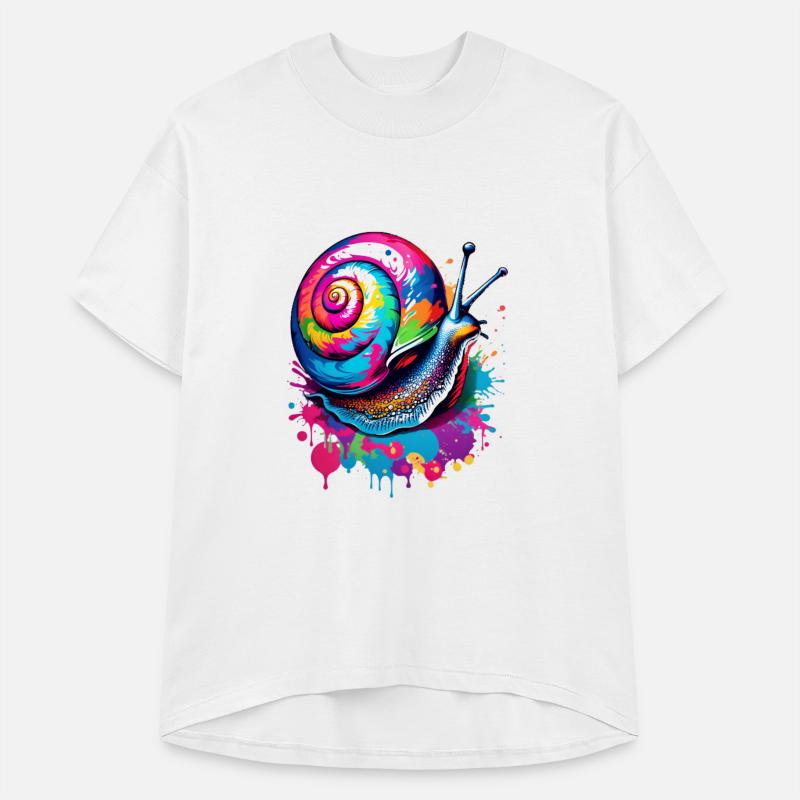 Vibrant Ink Splatter Snail Pop Art, Colorful