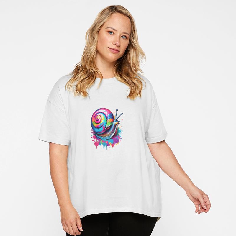 Vibrant Ink Splatter Snail Pop Art, Colorful