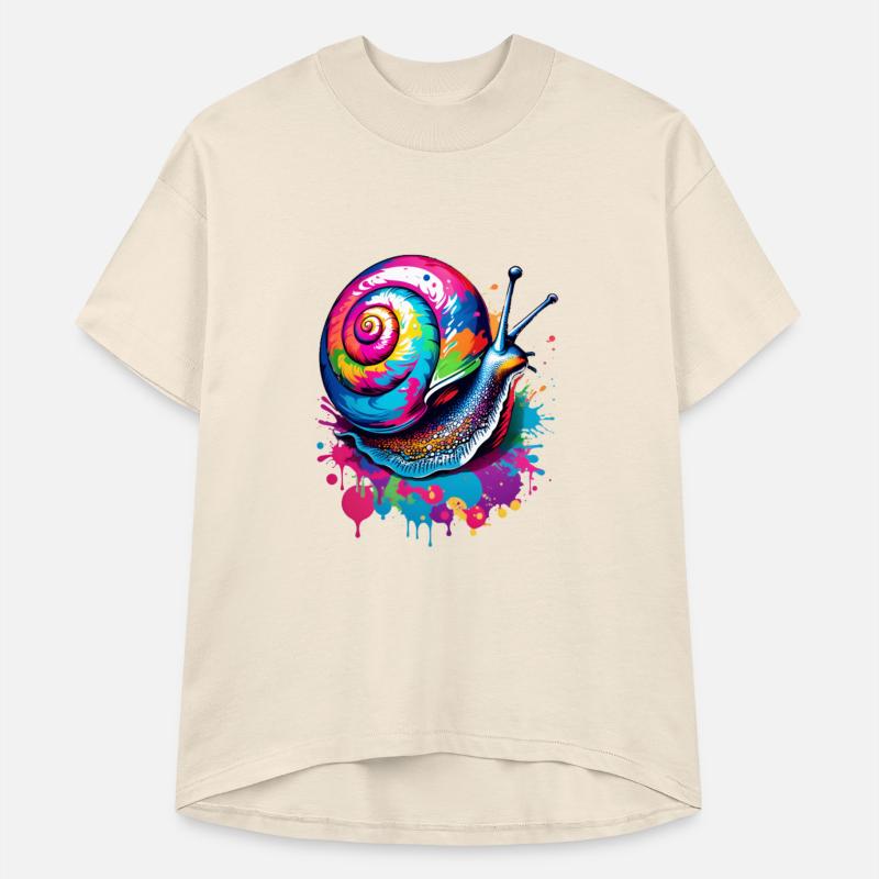 Vibrant Ink Splatter Snail Pop Art, Colorful