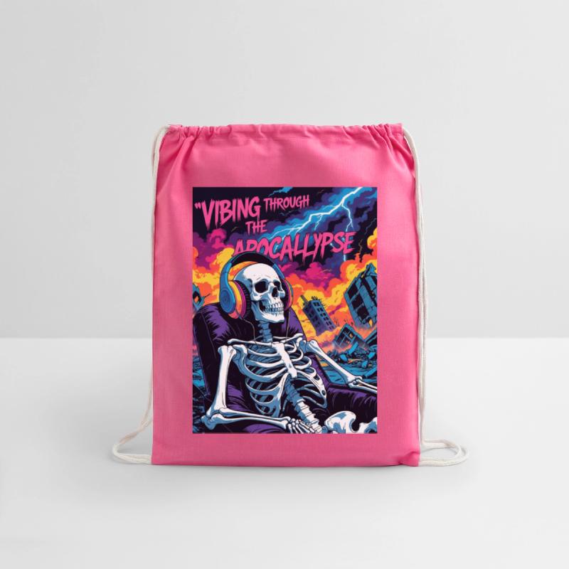 Vibrant Skeleton Amidst Stormy Apocalypse