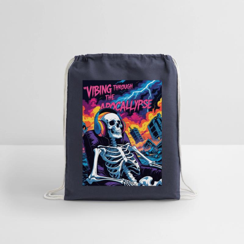 Vibrant Skeleton Amidst Stormy Apocalypse