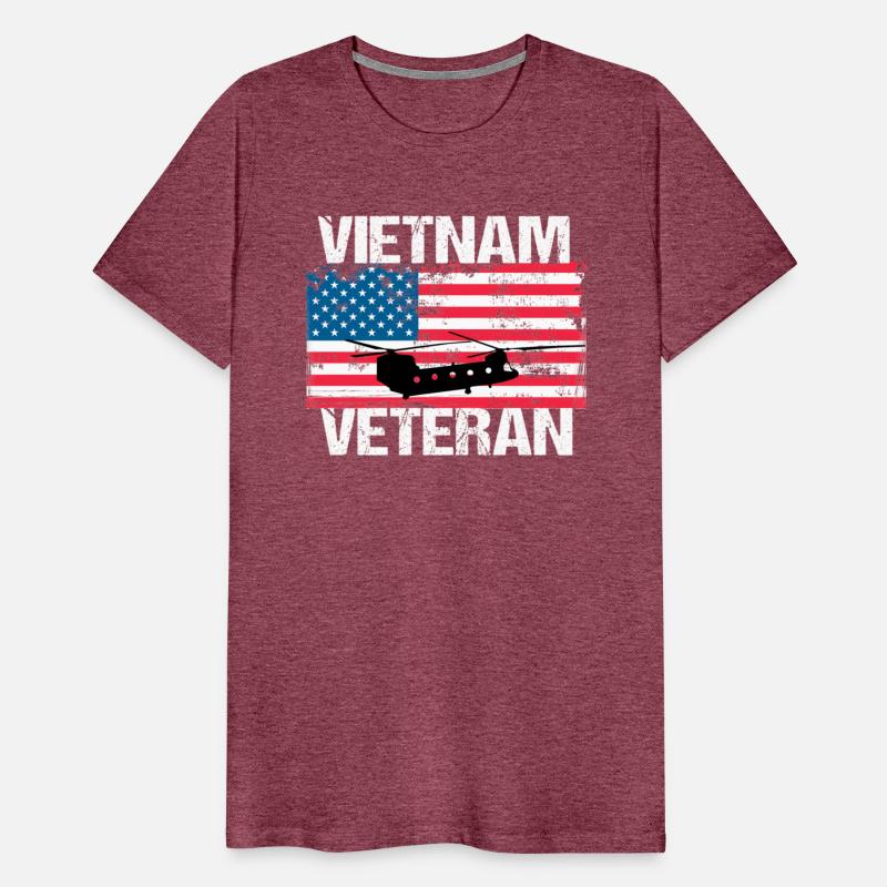 Vietnam Veteran Transport Helicopter Us Flag