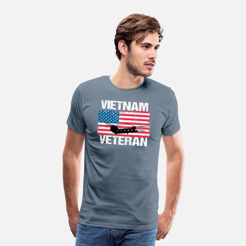Vietnam Veteran Transport Helicopter Us Flag