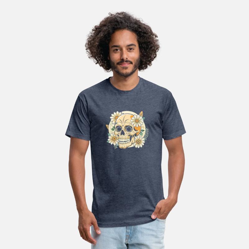 Vintage Retro Halloween Sugar Skull with floral