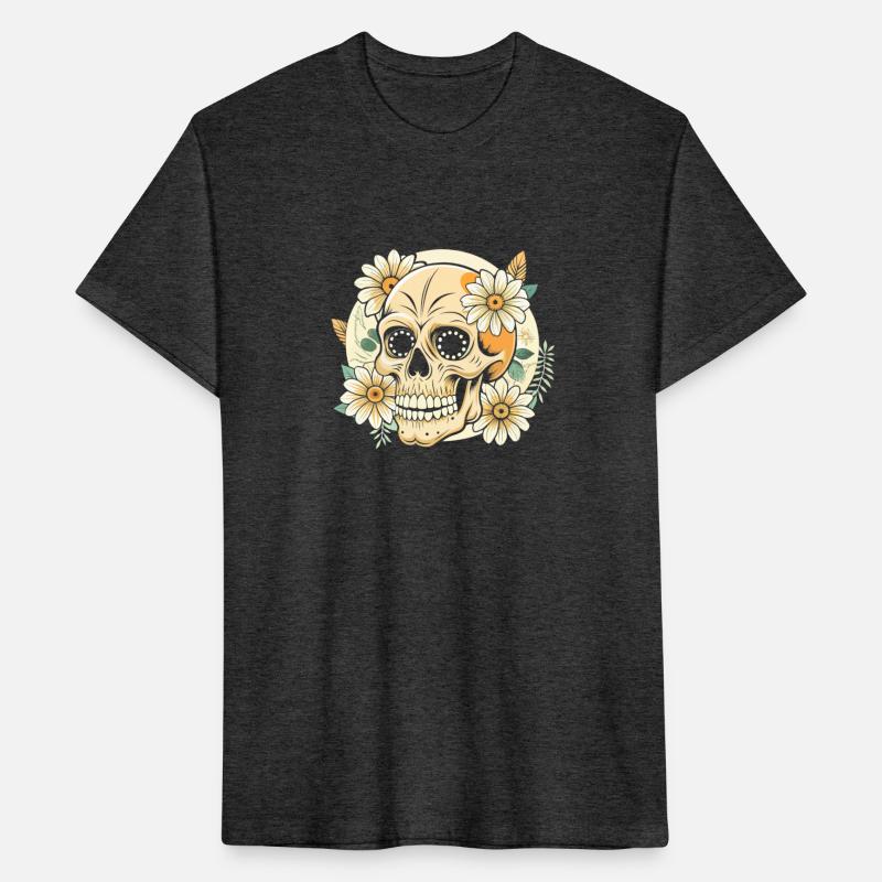 Vintage Retro Halloween Sugar Skull with floral
