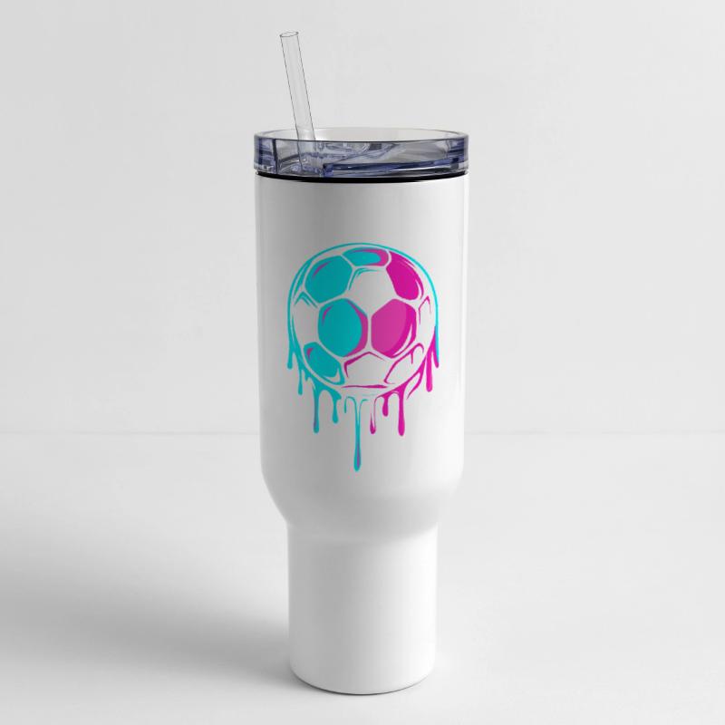Vivid Dripping Soccer Ball Artwork