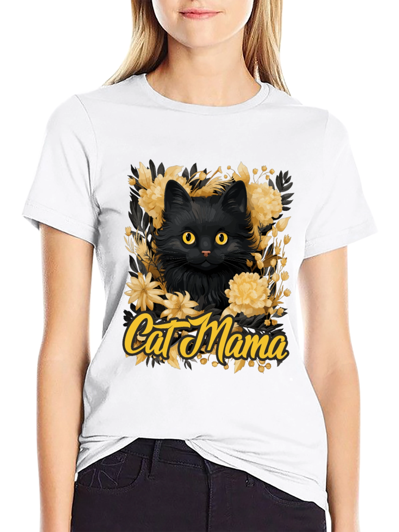 Cat Mama Floral T-Shirt