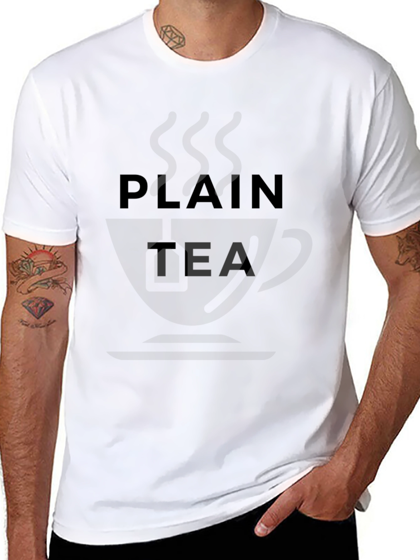 Plain Tea Graphic Tee - Casual Style