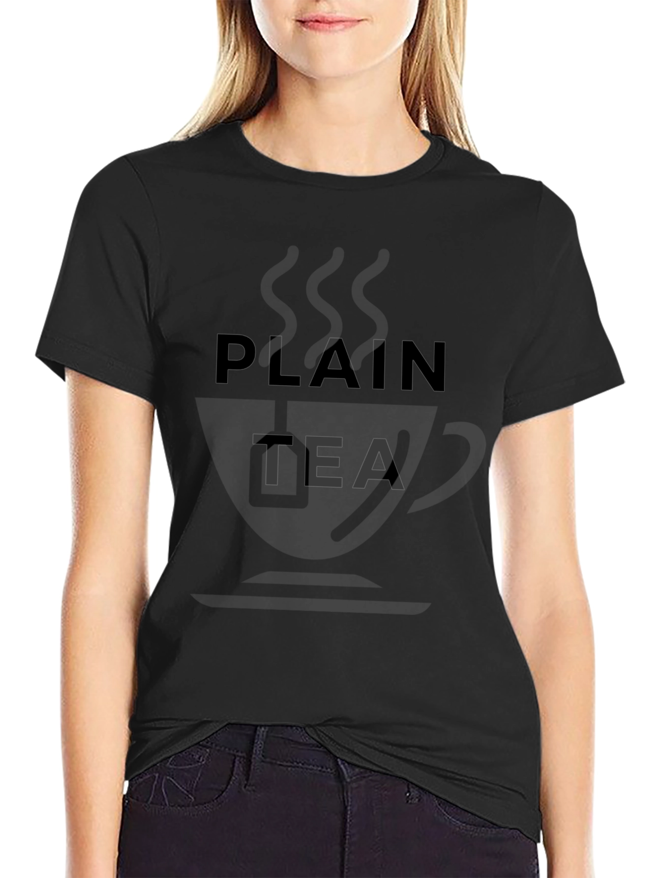 Plain Tea Graphic Tee - Casual Style