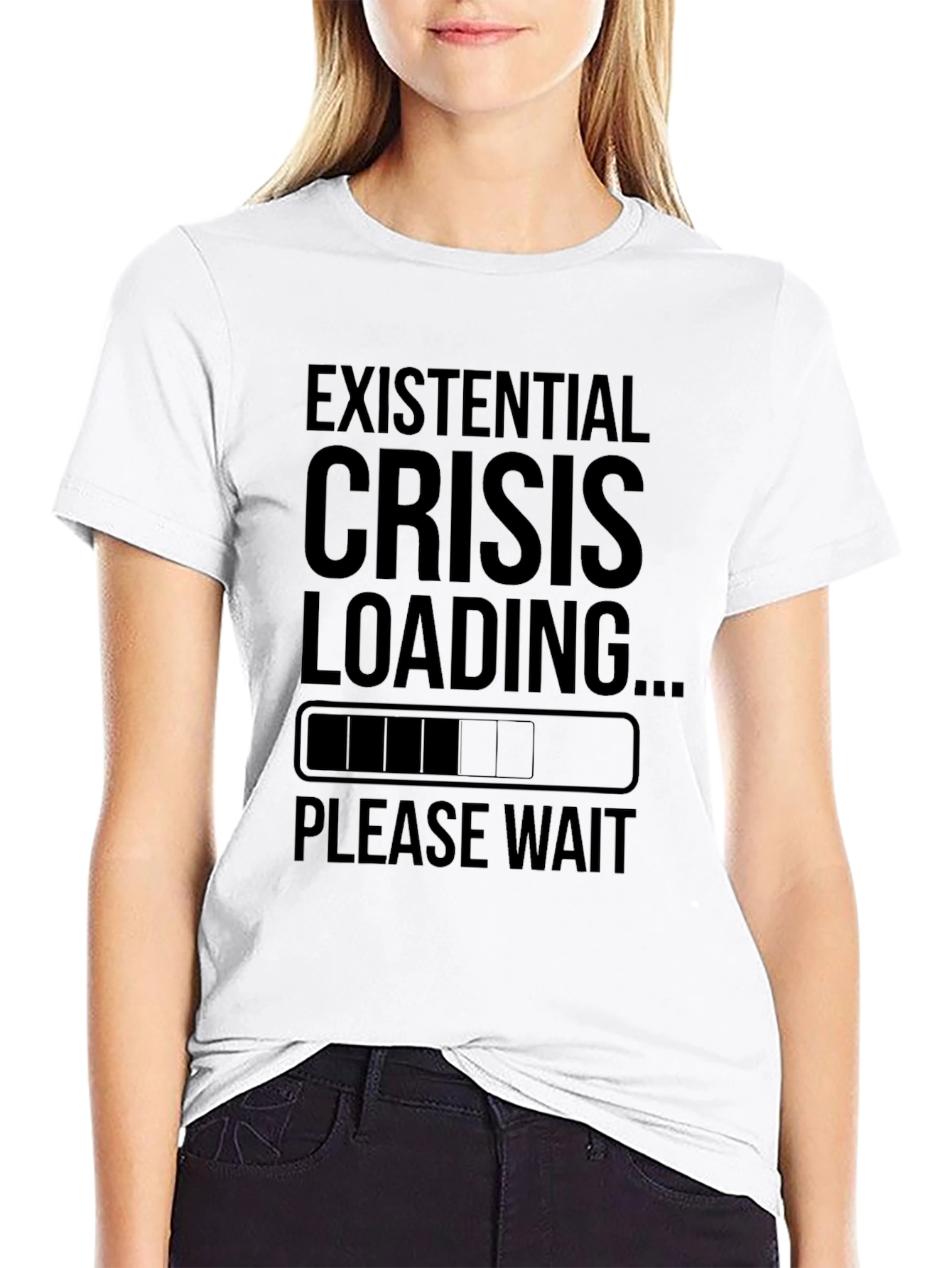 Existential Crisis Loading Funny Graphic Tee Shirt