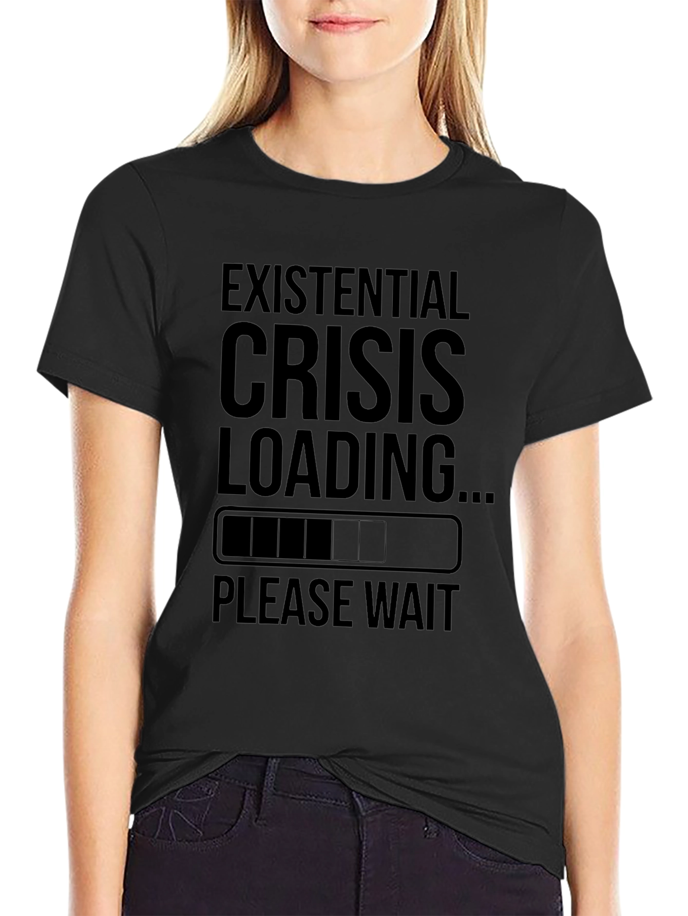 Existential Crisis Loading Funny Graphic Tee Shirt