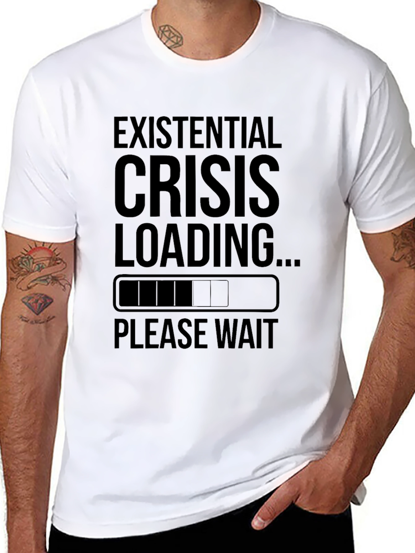 Existential Crisis Loading Funny Graphic Tee Shirt