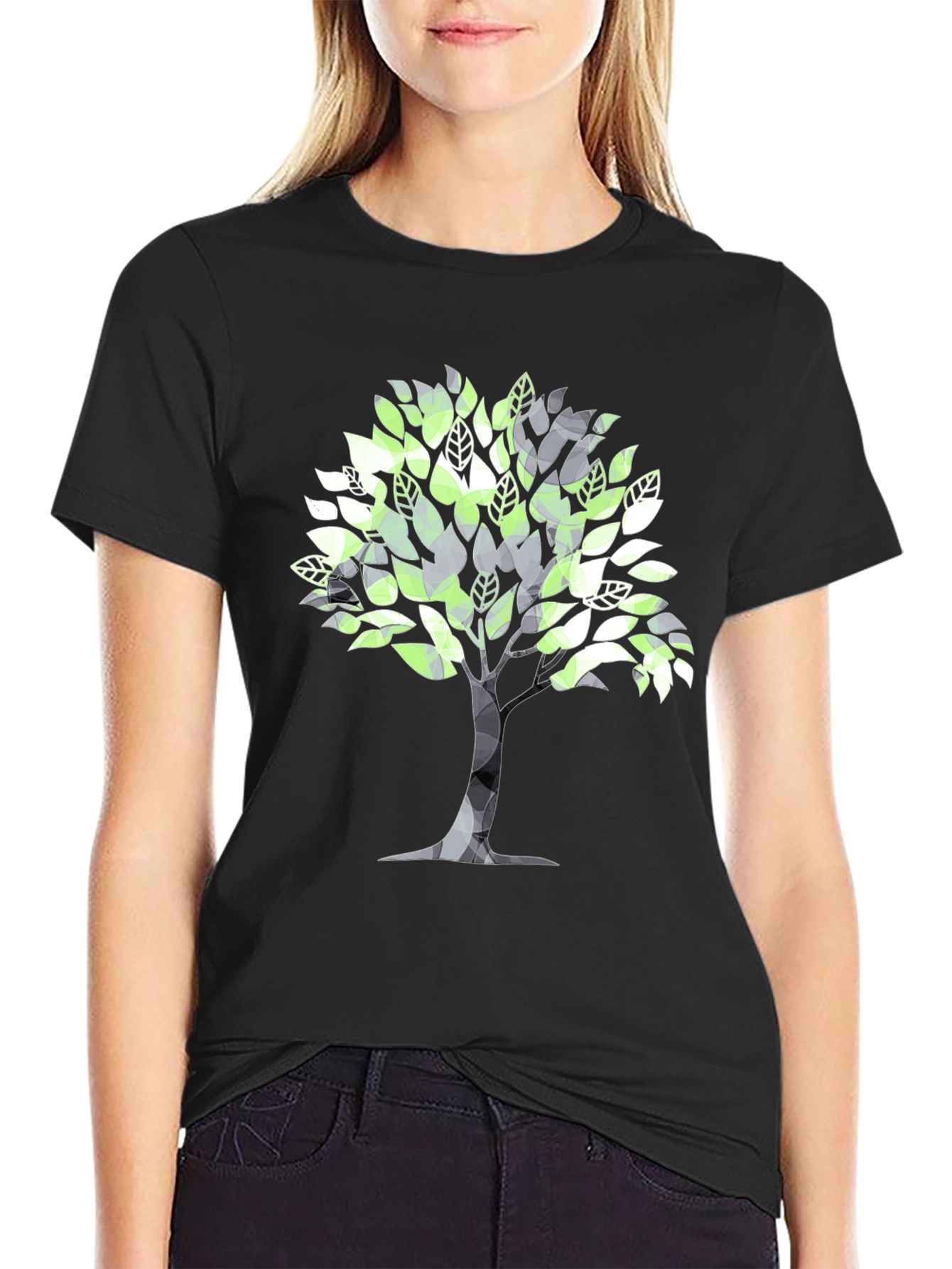 Geometric Tree Graphic Tee - Stylish & Modern