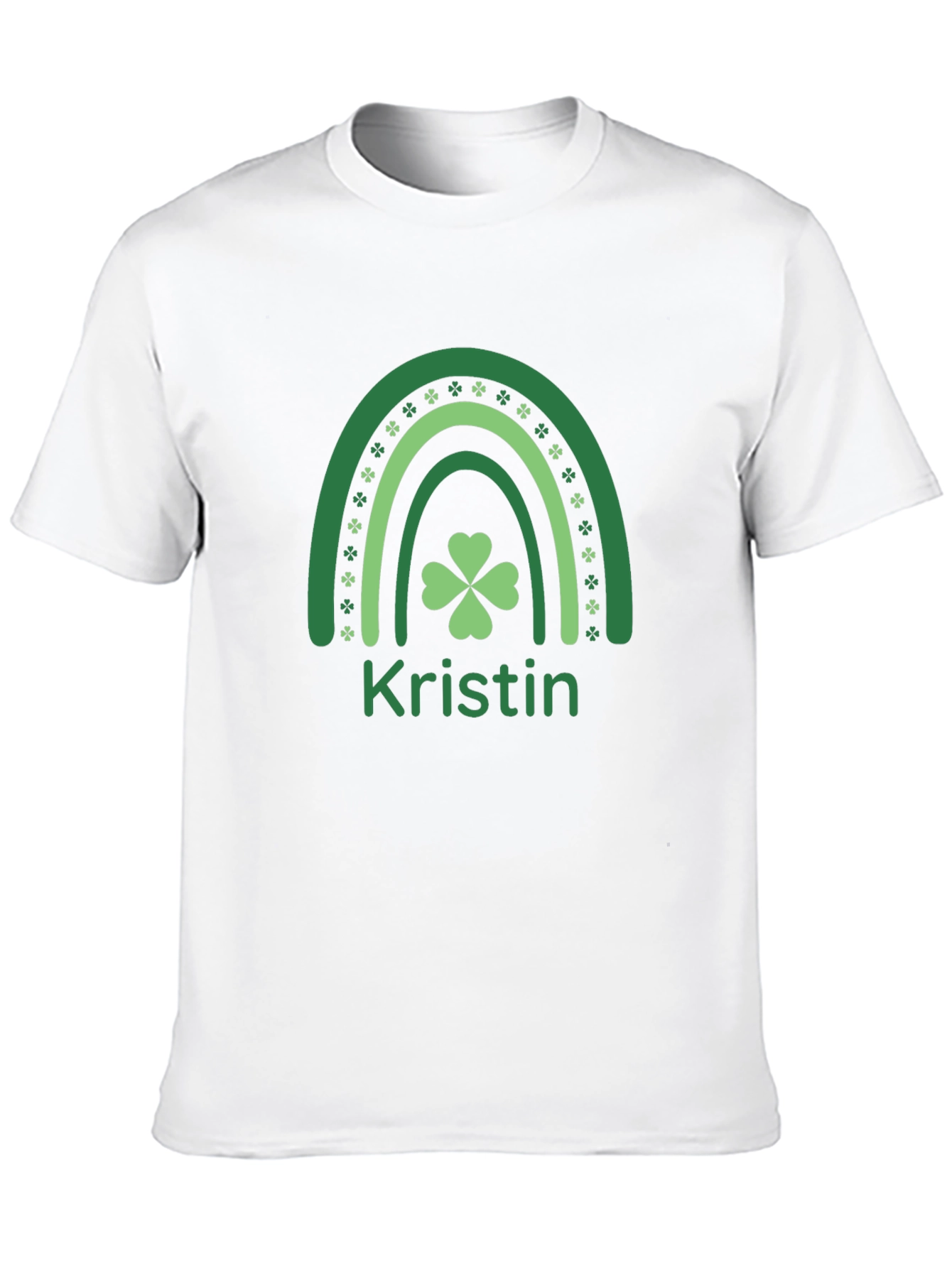 St. Patricks Day Kristin Rainbow Clover T-Shirt