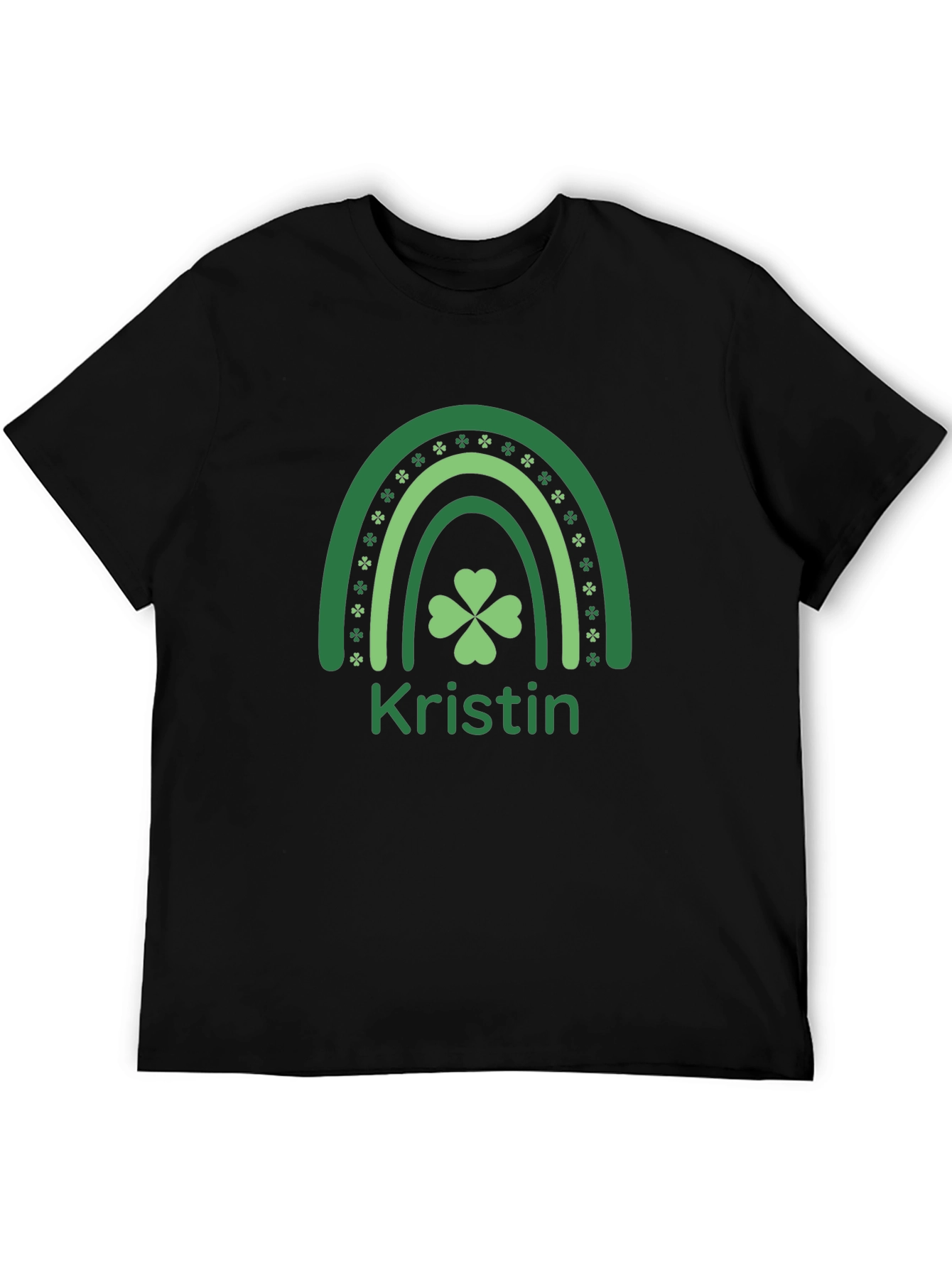 St. Patricks Day Kristin Rainbow Clover T-Shirt