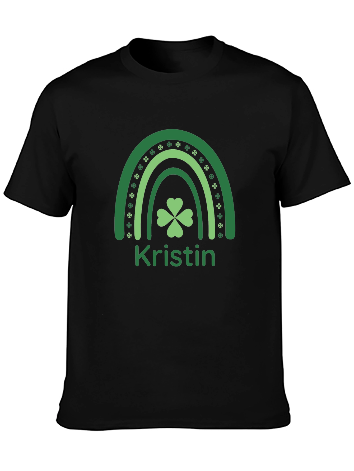 St. Patricks Day Kristin Rainbow Clover T-Shirt