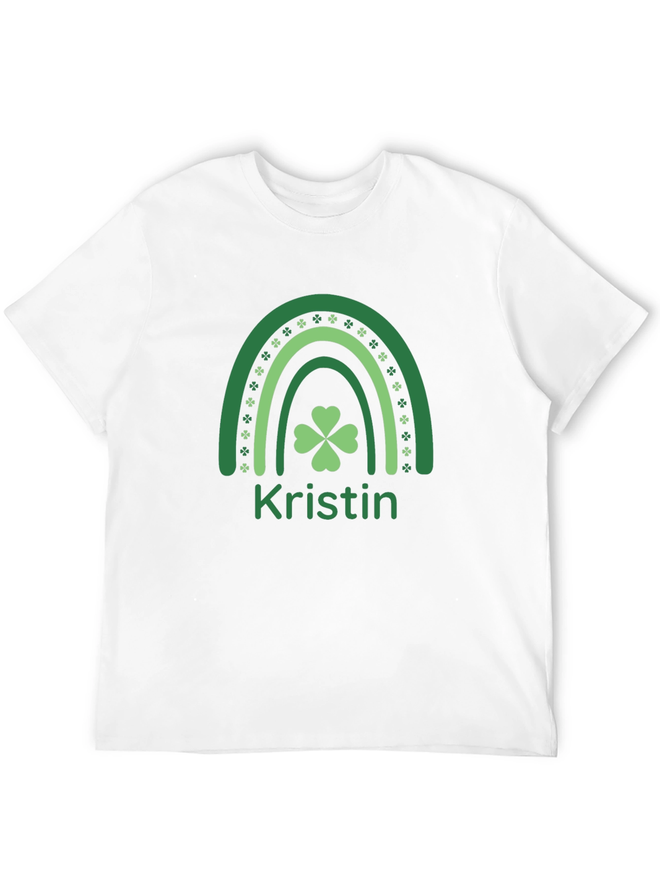 St. Patricks Day Kristin Rainbow Clover T-Shirt