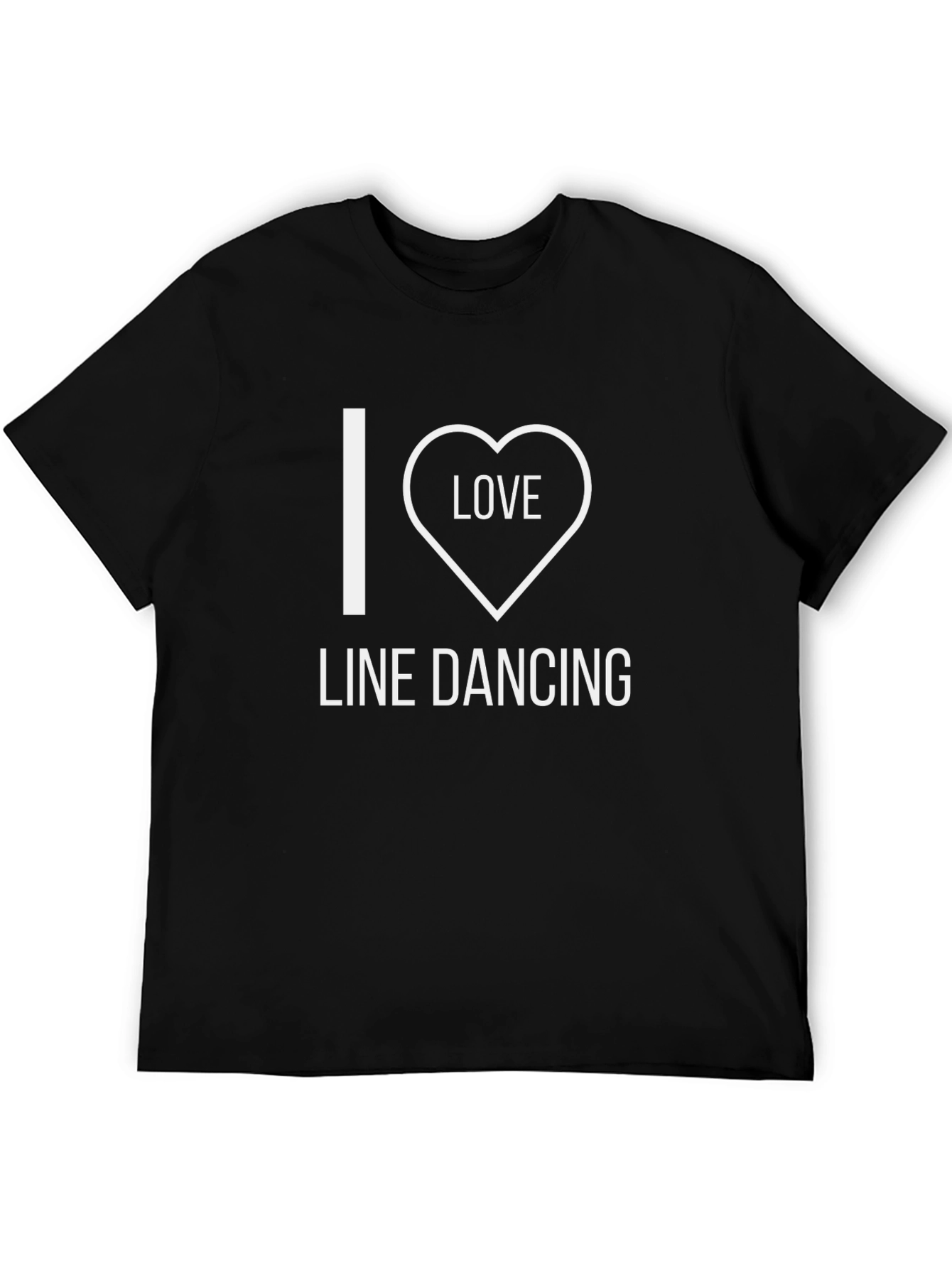I Love Line Dancing Black T-Shirt
