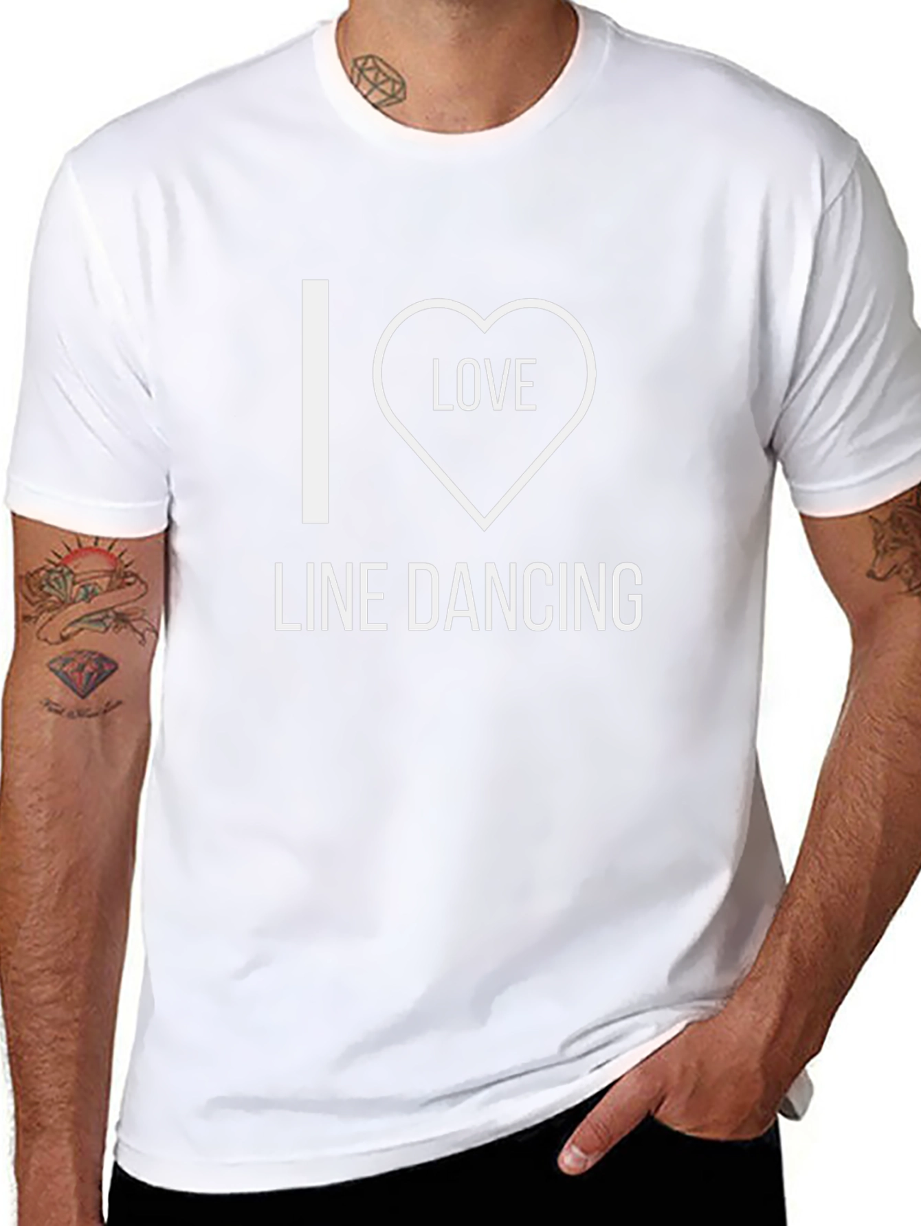 I Love Line Dancing Black T-Shirt