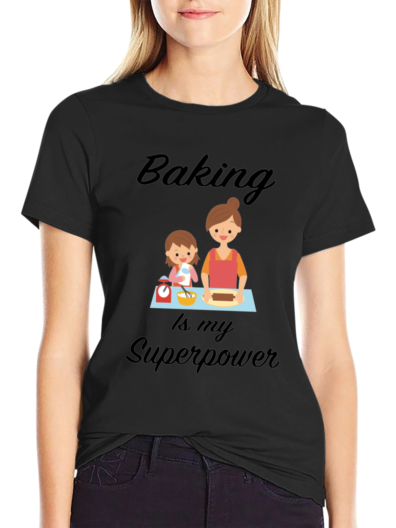 Baking is My Superpower Black T-Shirt