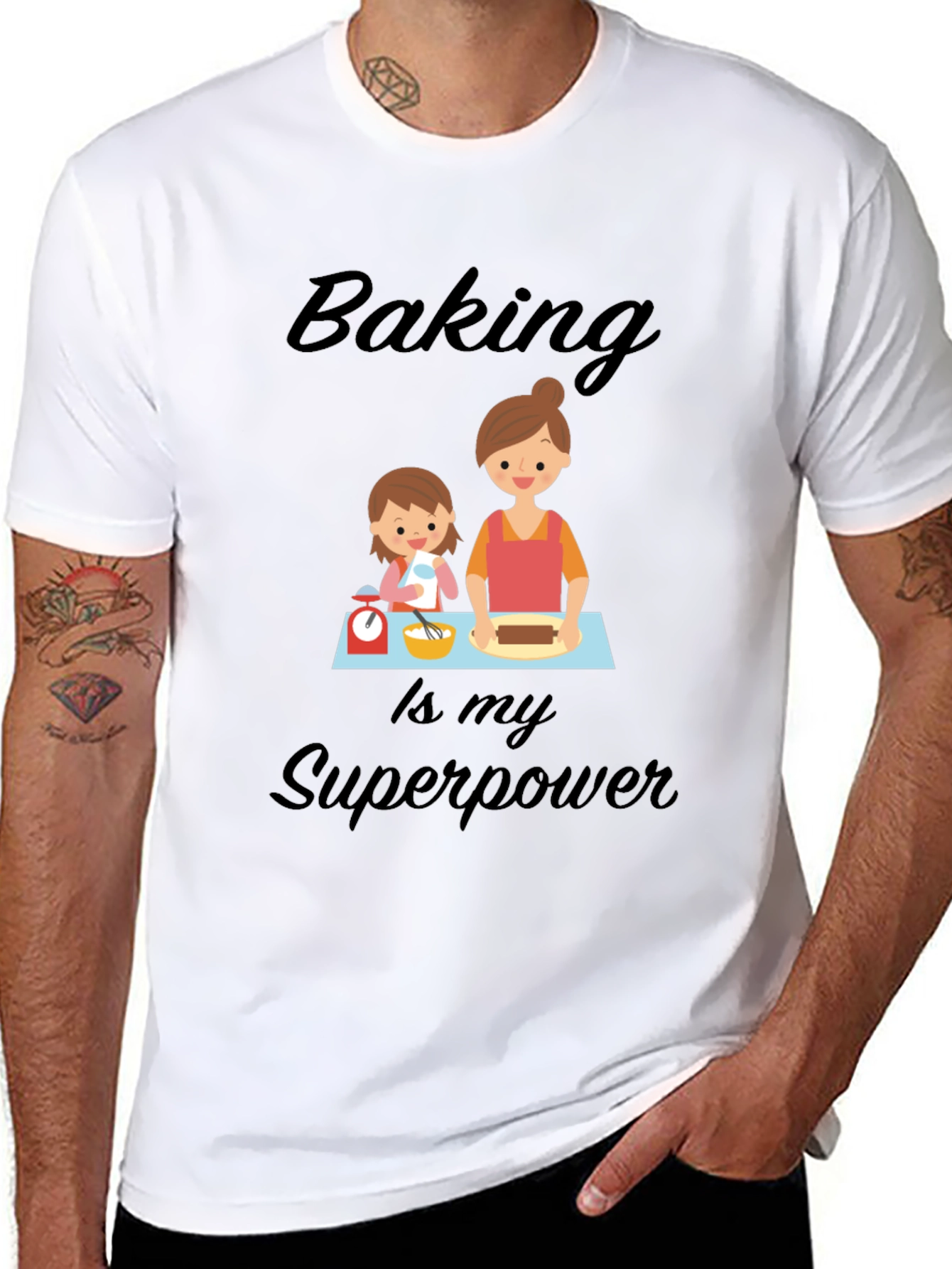 Baking is My Superpower Black T-Shirt
