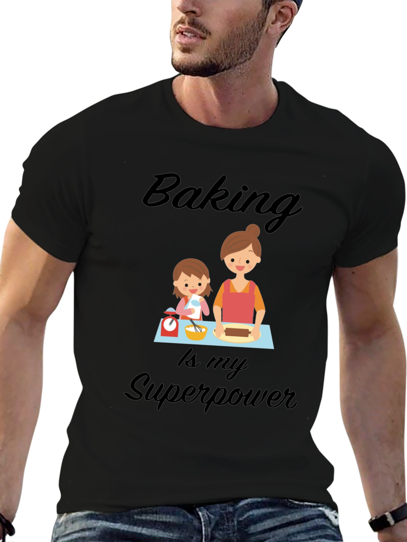 Baking is My Superpower Black T-Shirt